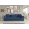 Canapé droit ADEL Cacharel fixe en velours bleu