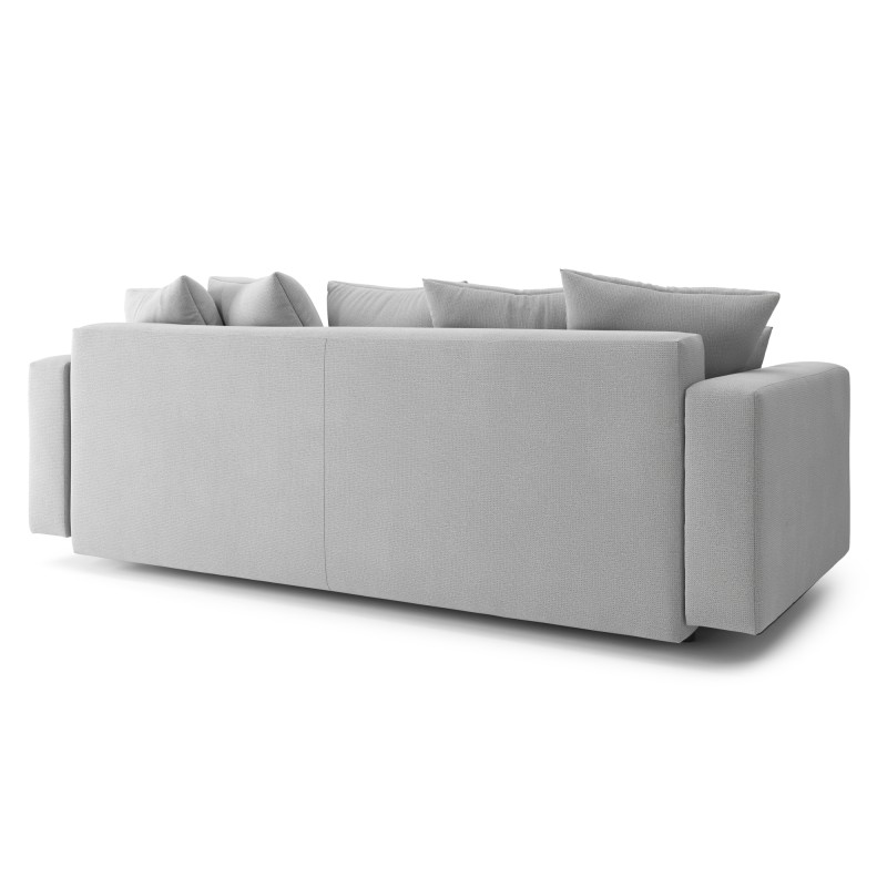 Canapé droit KRISTI convertible tissu gris 3  places