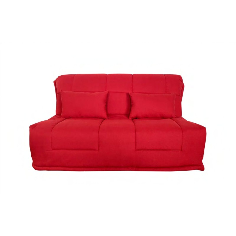 LINA Banquette convertible clic-clac rouge Dunlopillo 140cm