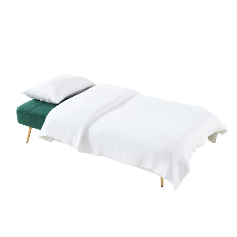 Banquette AROMA en velours vert 3 places convertible