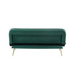 Banquette AROMA en velours vert 3 places convertible