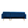 Canapé KELLY  en velours bleu avec angle convertible