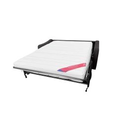 NAOS Canapé convertible 3 places gris ardoise matelas Dunlopillo 140cm