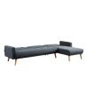 Canapé d'angle LUXI en tissu gris anthracite convertible style scandinave