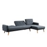 Canapé d'angle LUXI en tissu gris anthracite convertible style scandinave