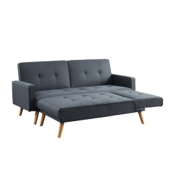 Canapé d'angle LUXI en tissu gris anthracite convertible style scandinave