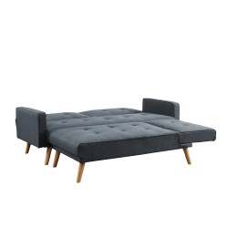 Canapé d'angle LUXI en tissu gris anthracite convertible style scandinave