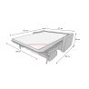 NAOS Canapé convertible 3 places gris ardoise matelas Dunlopillo 140cm