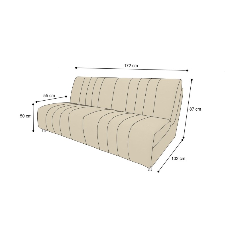 PUZZLE Canapé convertible 3 places jaune matelas Dunlopillo 160cm