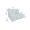 PUZZLE 80 Fauteuil convertible bleu paon matelas Dunlopillo 80cm