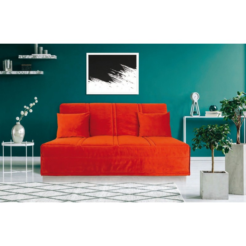 ALADIN Banquette convertible clic clac safran jaune orange matelas 140cm