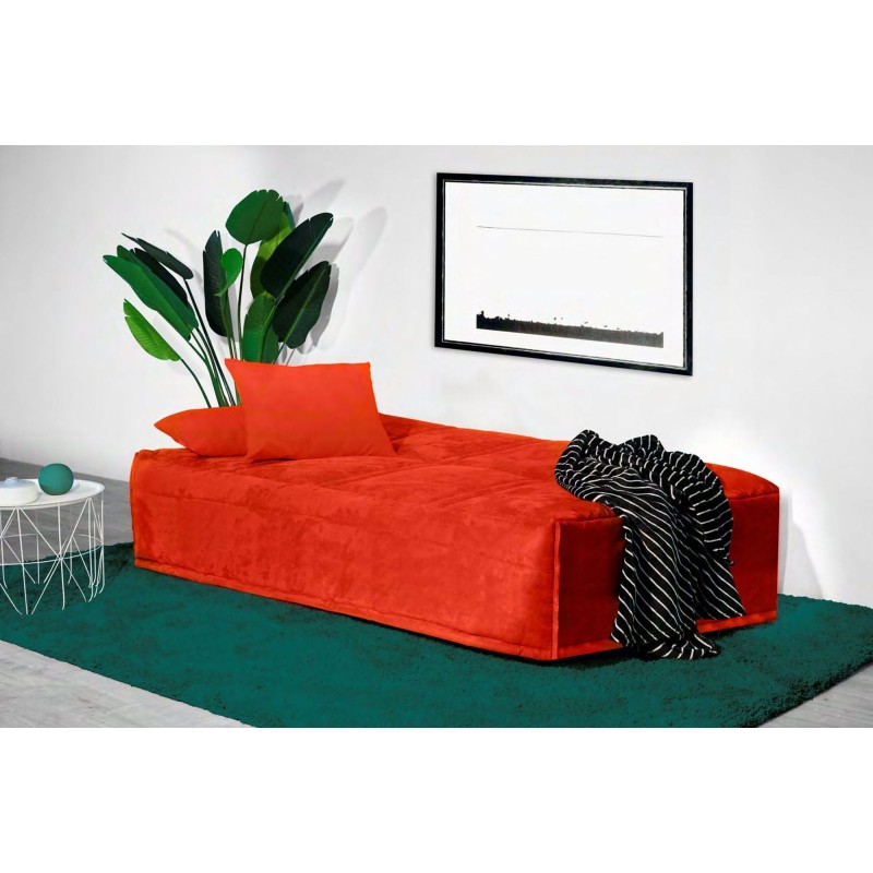 ALADIN Banquette convertible clic clac safran jaune orange matelas 140cm