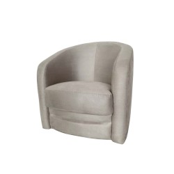 PISE Fauteuil crapaud pivotant beige crème