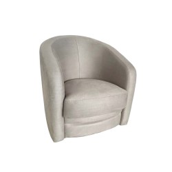 PISE Fauteuil crapaud pivotant beige crème