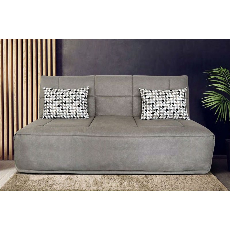 VEGAS Canapé convertible 3 places gris anthracite Dunlopillo 140cm