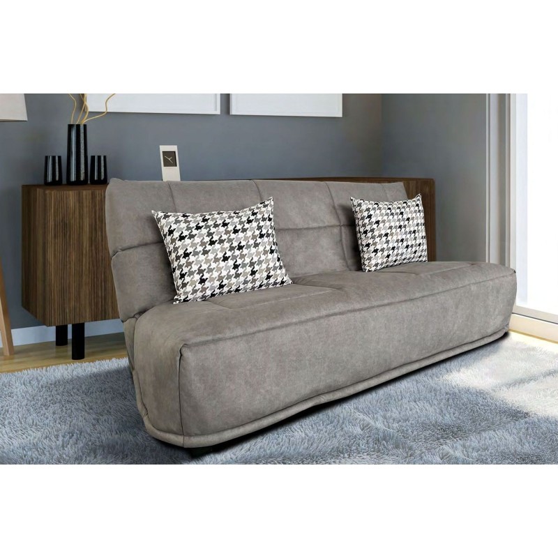 VEGAS Canapé convertible 3 places gris anthracite Dunlopillo 140cm