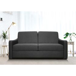 NAOS Canapé convertible 3 places gris anthracite matelas Dunlopillo 140cm