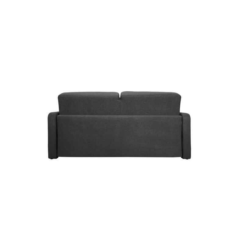 NAOS Canapé convertible 3 places gris anthracite matelas Dunlopillo 140cm