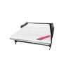 NAOS Canapé convertible 3 places gris anthracite matelas Dunlopillo 140cm