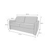 NAOS Canapé convertible 3 places gris anthracite matelas Dunlopillo 140cm