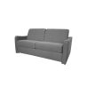 NAOS Canapé convertible 3 places gris matelas Dunlopillo 140cm