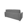 NAOS Canapé convertible 3 places gris matelas Dunlopillo 140cm