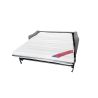 NAOS Canapé convertible 3 places gris matelas Dunlopillo 140cm