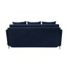 PICCOLO Canapé convertible 3 places bleu marine matelas Dunlopillo 140cm