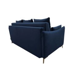 PICCOLO Canapé convertible 3 places bleu marine matelas Dunlopillo 140cm