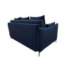 PICCOLO Canapé convertible 3 places bleu marine matelas Dunlopillo 140cm