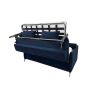 PICCOLO Canapé convertible 3 places bleu marine matelas Dunlopillo 140cm