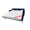 PICCOLO Canapé convertible 3 places bleu marine matelas Dunlopillo 140cm