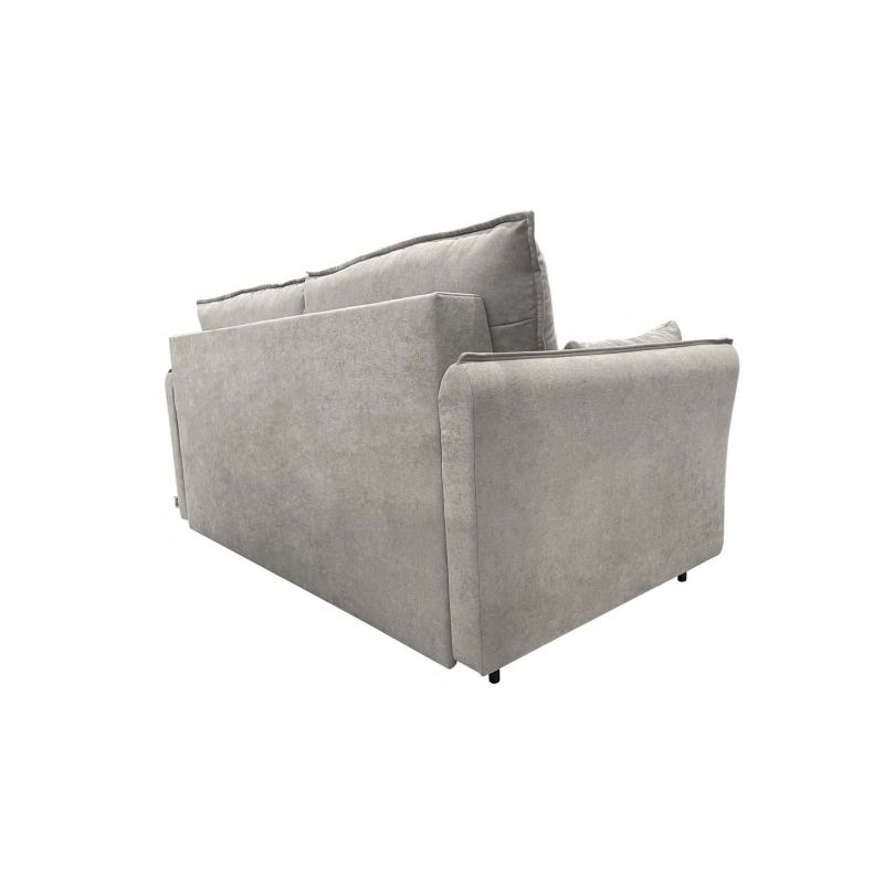 OLYMPE Canapé convertible 3 places taupe matelas Dunlopillo 140cm