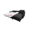 XENA Canapé d'angle convertible 4 places gris charbon matelas Dunlopillo 140cm