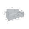 NARCISSE Canapé convertible 3 places Bleu saphir-matelas Diva Literie 140cm