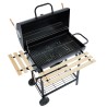 Barbecue fumoir JOHN à charbon de bois noir avec tablette bois
