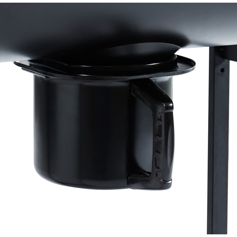 Barbecue fumoir JOHN à charbon de bois noir avec tablette bois