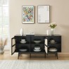 Buffet ANATOLE noir et cannage rotin 150cm