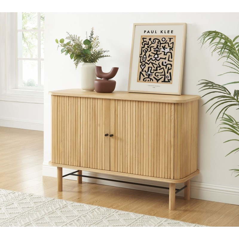 Buffet ERNEST plateau placage frêne portes tambour 110cm