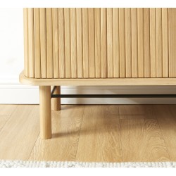 Buffet ERNEST plateau placage frêne portes tambour 110cm