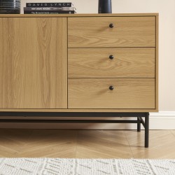 Buffet bas JAMES effet chêne 150cm