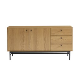 Buffet bas JAMES effet chêne 150cm