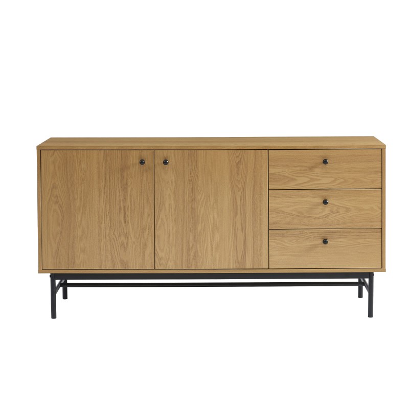 Buffet bas JAMES effet chêne 150cm