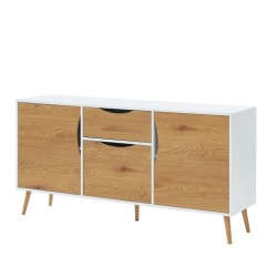 Buffet AVA blanc et effet chêne 150cm