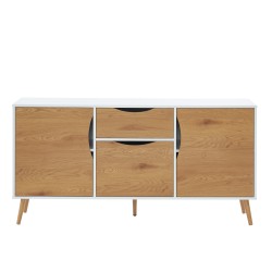 Buffet AVA blanc et effet chêne 150cm
