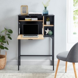 Secrétaire SMART noir et effet chêne 75cm