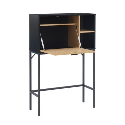 Secrétaire SMART noir et effet chêne 75cm