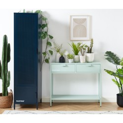 Console PANTONE métal vert menthe 100cm