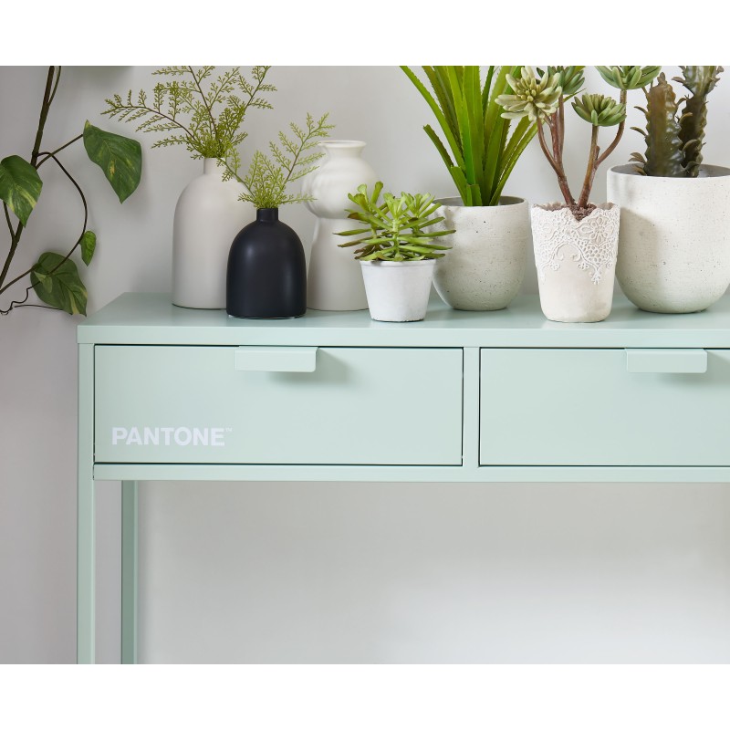 Console PANTONE métal vert menthe 100cm
