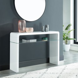 Console DARWIN laqué blanc brillant 105cm